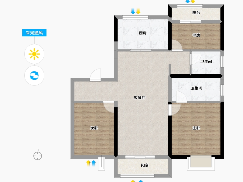 山东省-济南市-市中国岳城-89.83-户型库-采光通风