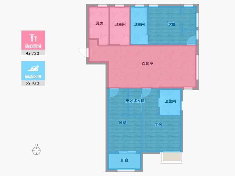 福建省-福州市-凯佳江南江南里-92.80-户型库-动静分区