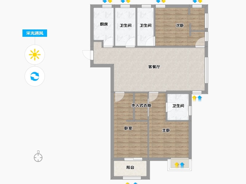 福建省-福州市-凯佳江南江南里-92.80-户型库-采光通风