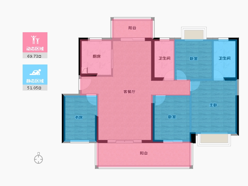 广东省-惠州市-隆生鹿江花园-108.93-户型库-动静分区