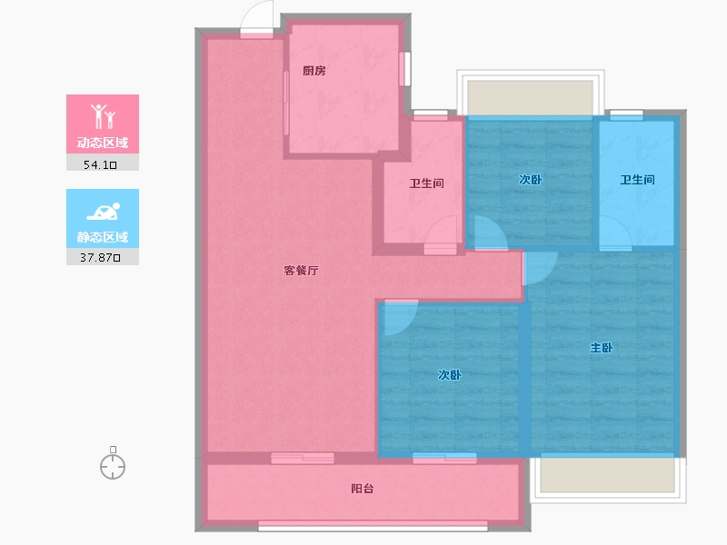 浙江省-绍兴市-锦上-82.40-户型库-动静分区