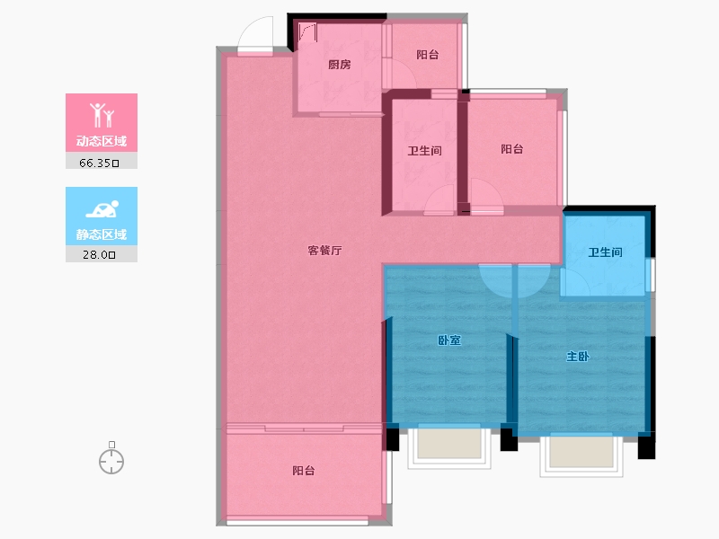 广东省-惠州市-鑫洲湖心岛1号-84.32-户型库-动静分区