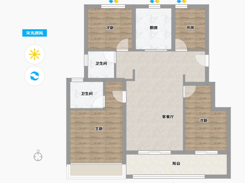 浙江省-绍兴市-金辉象屿观澜云庭-87.20-户型库-采光通风