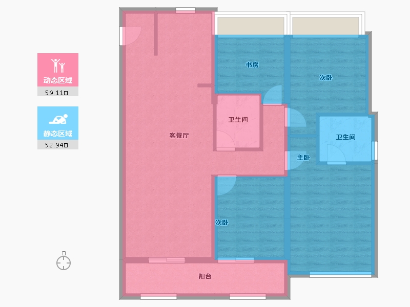 浙江省-绍兴市-湖珀隐秀府-100.57-户型库-动静分区