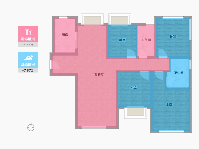 福建省-厦门市-翔安后村TOD·璞安-88.00-户型库-动静分区