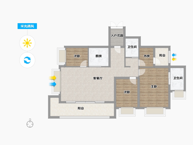 广东省-珠海市-华发广场（II期）横琴湾-101.61-户型库-采光通风