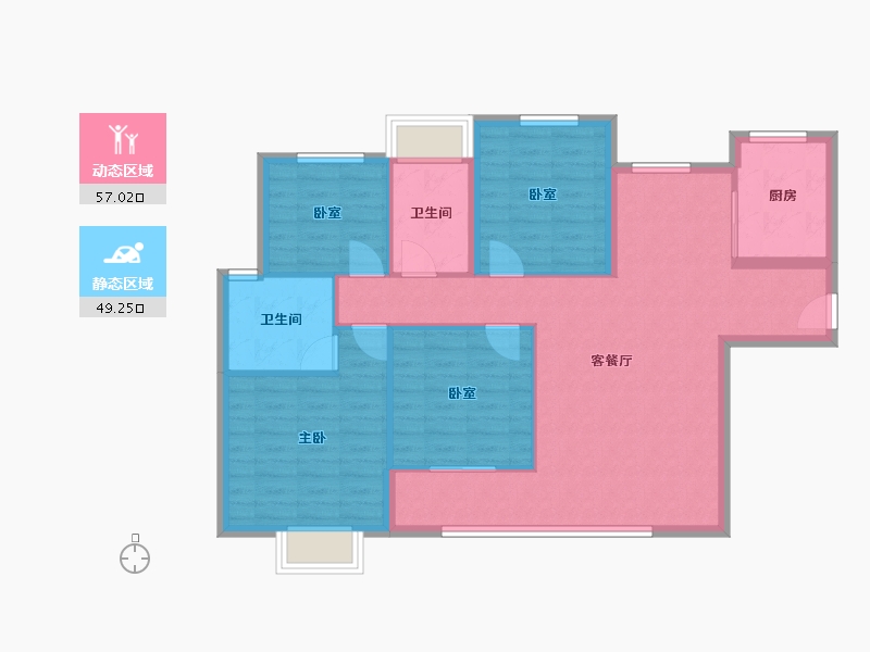 福建省-厦门市-联发保利臻樾-96.13-户型库-动静分区