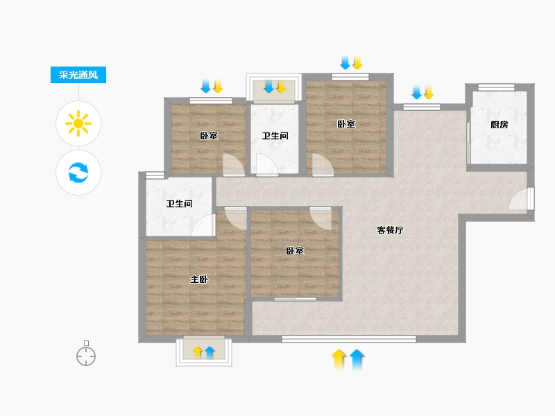 福建省-厦门市-联发保利臻樾-96.13-户型库-采光通风