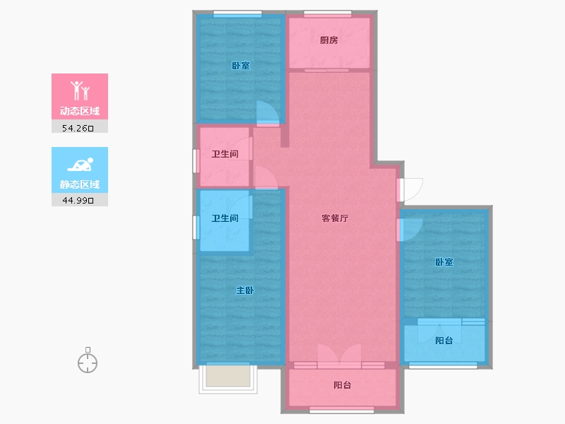 河北省-张家口市-盛奥利嘉-108.00-户型库-动静分区