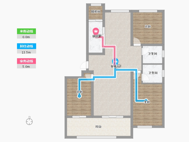 山东省-烟台市-华旗登科城-108.01-户型库-动静线