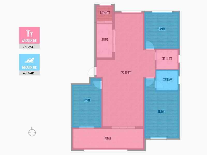 山东省-烟台市-华旗登科城-108.01-户型库-动静分区