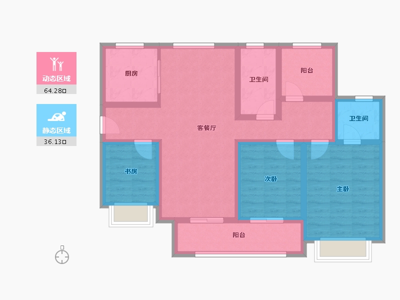 广东省-珠海市-方直西岸-88.00-户型库-动静分区