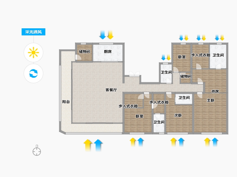 浙江省-绍兴市-元垄望品-262.30-户型库-采光通风