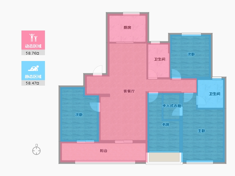 浙江省-绍兴市-元垄美好之城-104.00-户型库-动静分区