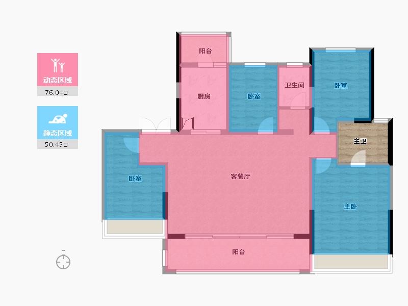 江苏省-苏州市-南山溪上四季花园-119.00-户型库-动静分区