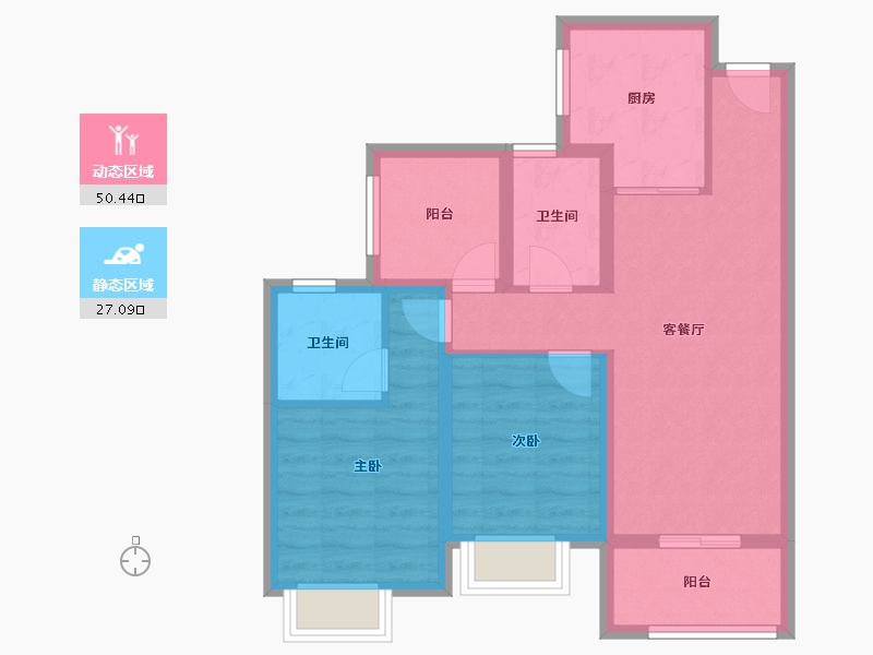 广东省-珠海市-方直西岸-68.01-户型库-动静分区