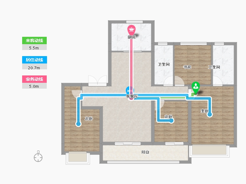 浙江省-绍兴市-湖珀隐秀府-114.40-户型库-动静线