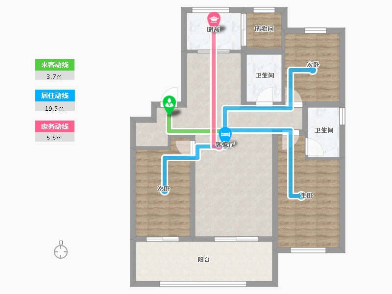 山东省-烟台市-华旗登科城-90.41-户型库-动静线