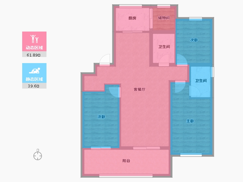 山东省-烟台市-华旗登科城-90.41-户型库-动静分区