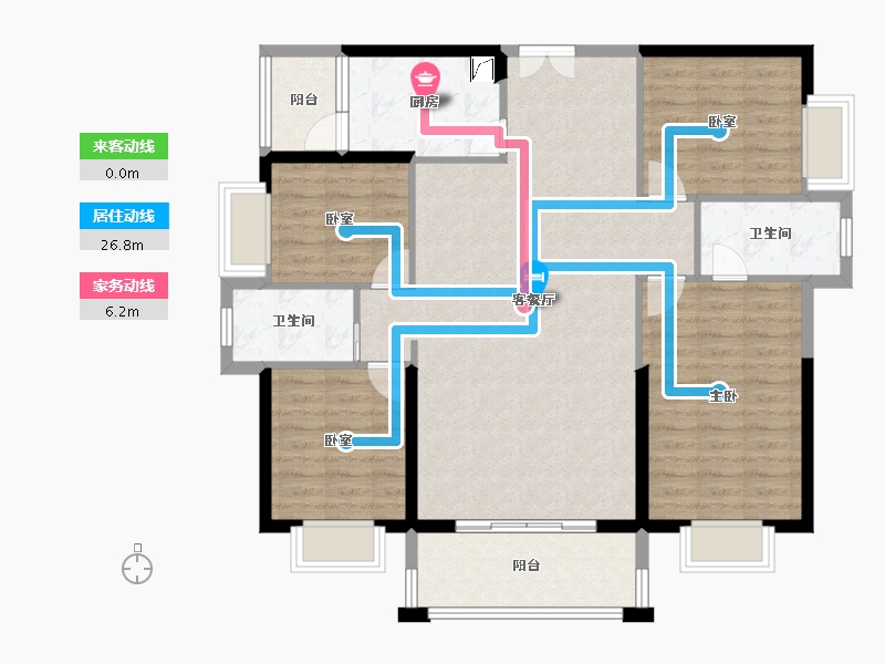 广东省-惠州市-鑫洲湖心岛1号-111.88-户型库-动静线