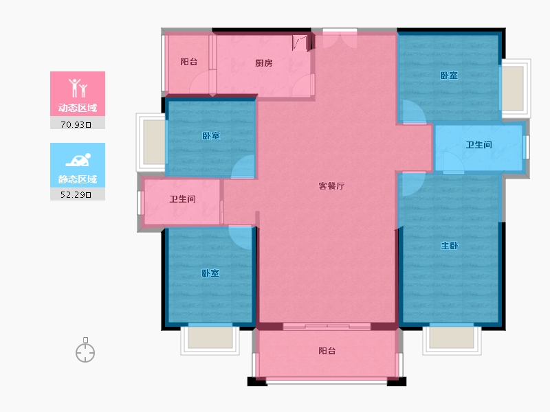 广东省-惠州市-鑫洲湖心岛1号-111.88-户型库-动静分区