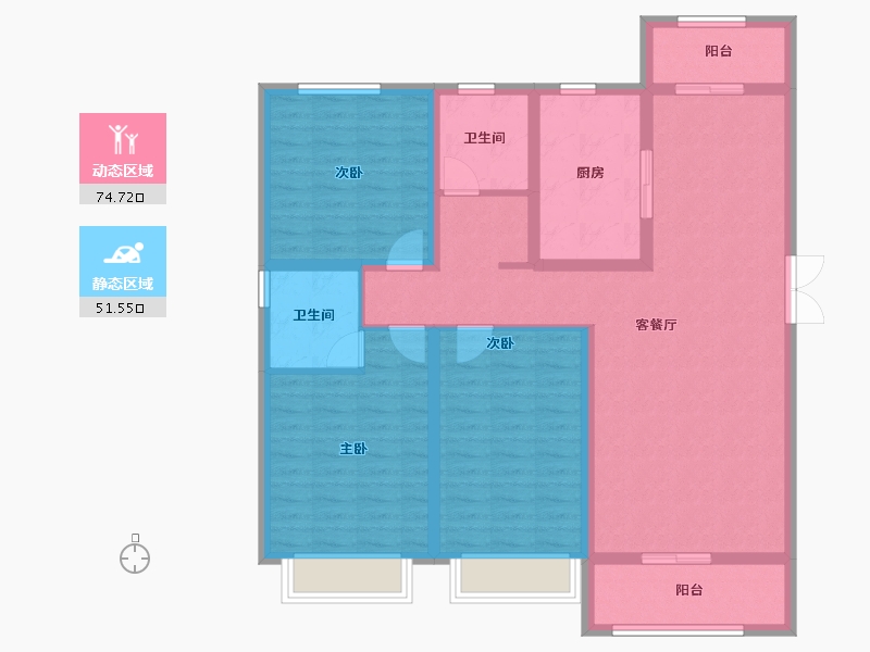 甘肃省-白银市-福门凤凰城-113.01-户型库-动静分区