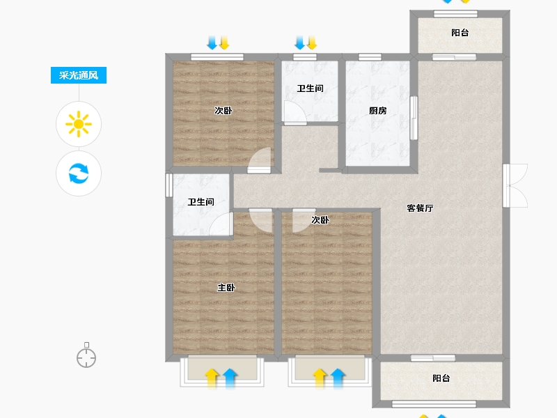 甘肃省-白银市-福门凤凰城-113.01-户型库-采光通风