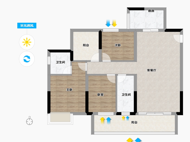 广东省-肇庆市-江南名苑-88.00-户型库-采光通风