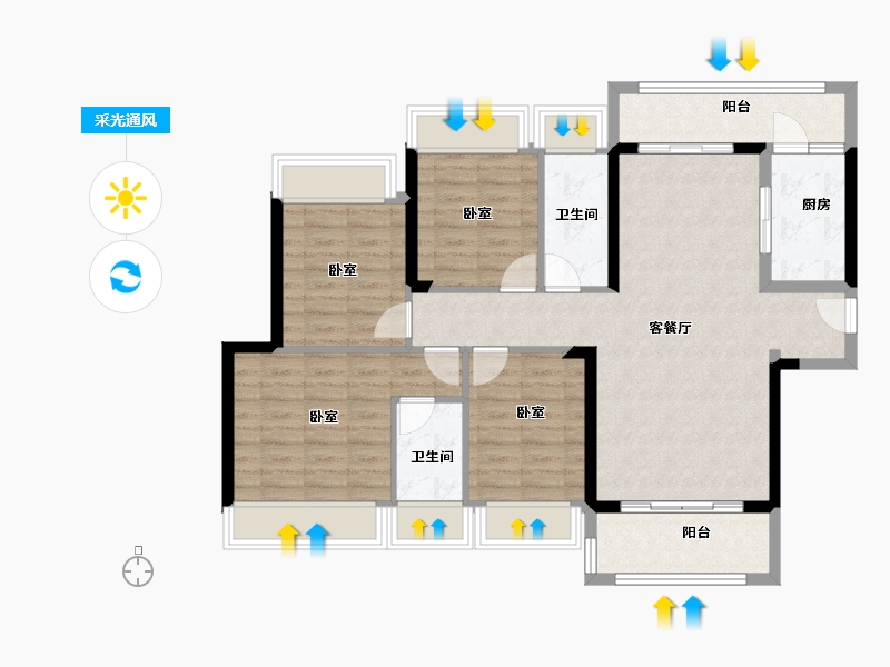 广东省-肇庆市-方凯天悦城-100.01-户型库-采光通风