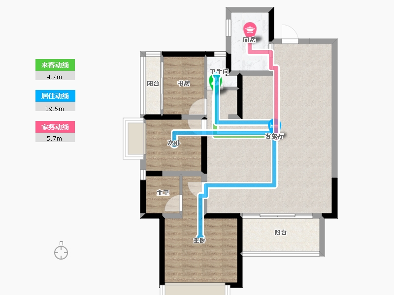 四川省-成都市-国贸鹭原-85.38-户型库-动静线