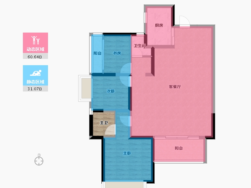 四川省-成都市-国贸鹭原-85.38-户型库-动静分区