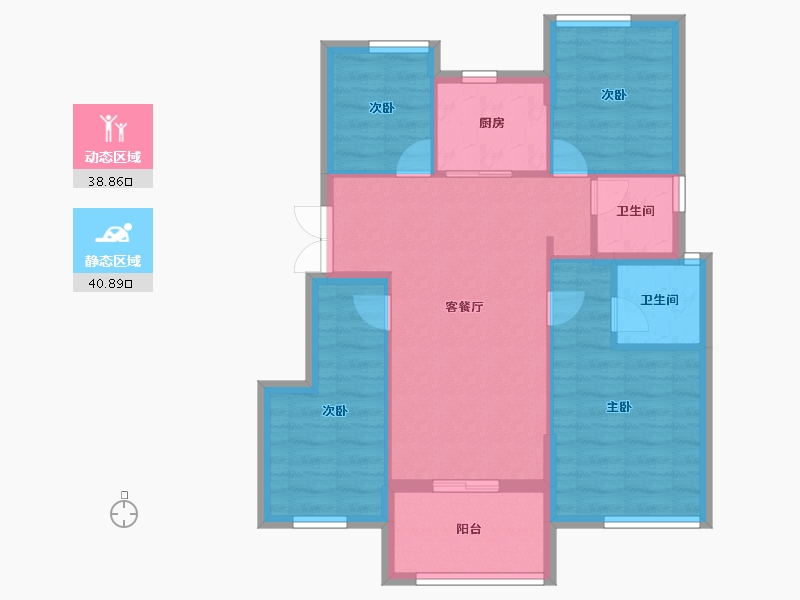 福建省-福州市-远洋天赋-71.20-户型库-动静分区