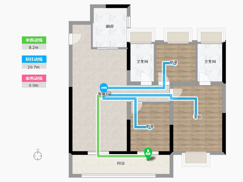 江苏省-南通市-师山壹品-93.60-户型库-动静线