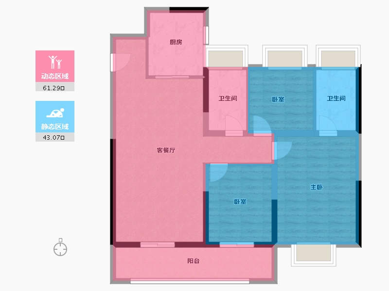 江苏省-南通市-师山壹品-93.60-户型库-动静分区