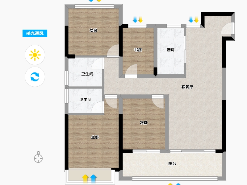 安徽省-淮北市-国金·紫郡府-98.06-户型库-采光通风