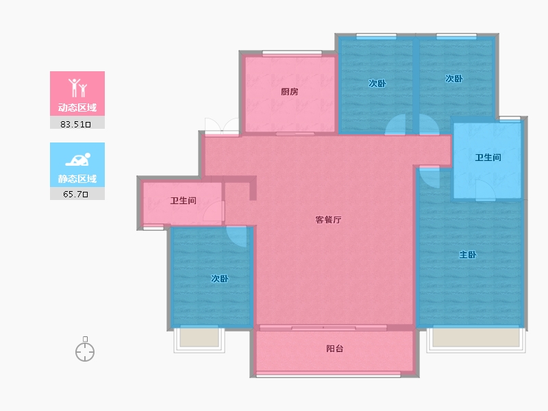 江苏省-盐城市-仁恒滨河源-136.00-户型库-动静分区