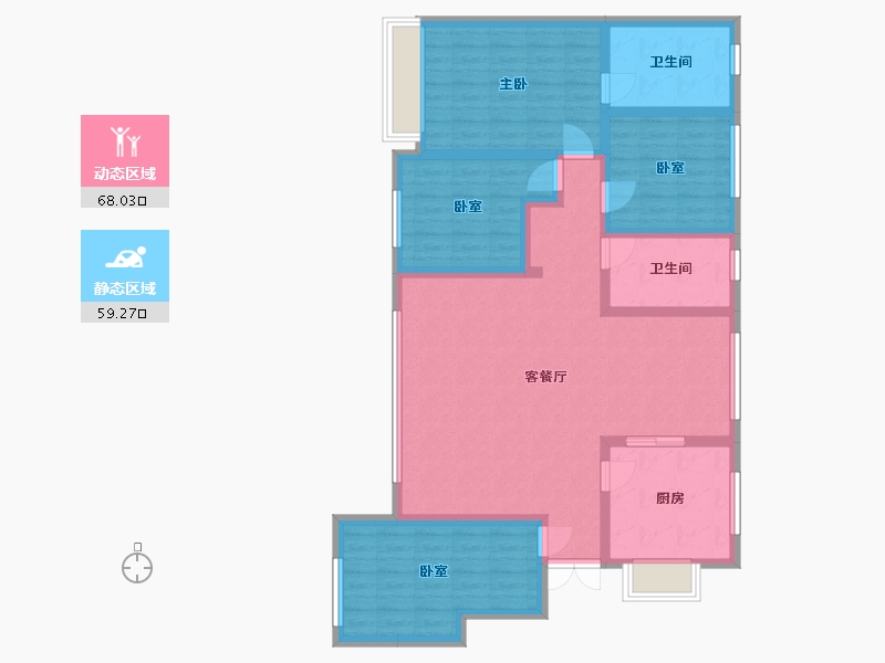 辽宁省-沈阳市-汇置尚岛-132.00-户型库-动静分区