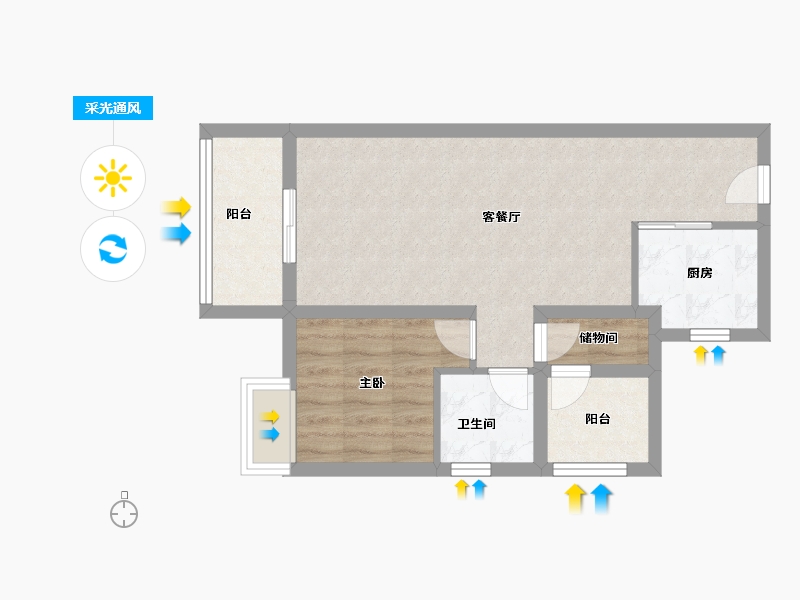 广东省-珠海市-海伦堡玖悦珑湾-55.20-户型库-采光通风