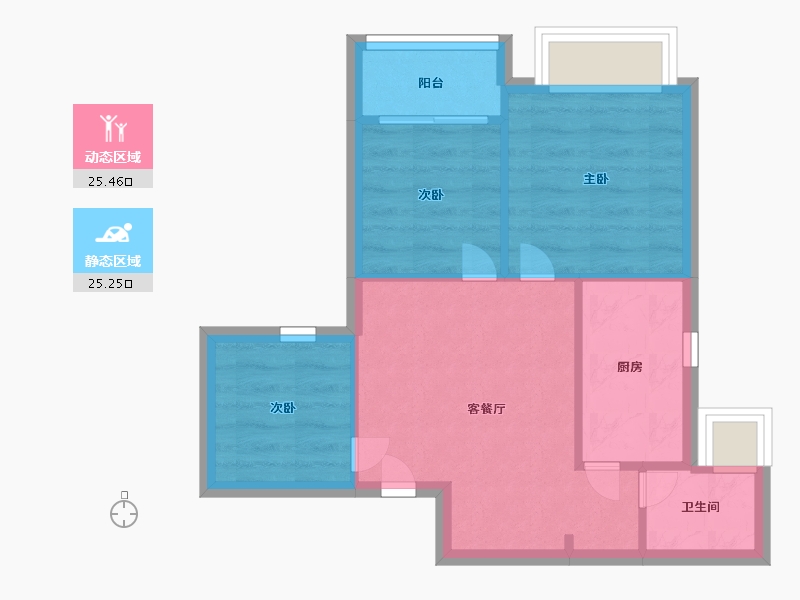 海南省-海口市-观城苑-45.00-户型库-动静分区