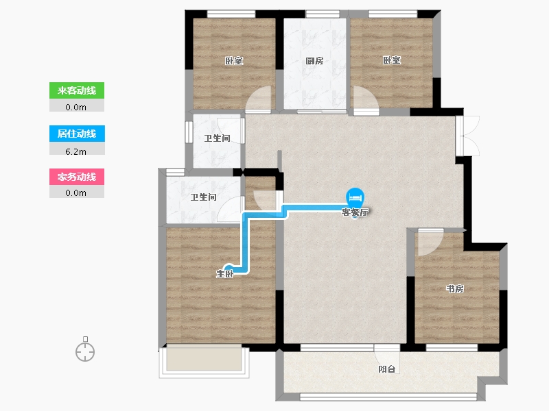 山东省-聊城市-孟达·水樾澜庭-98.40-户型库-动静线