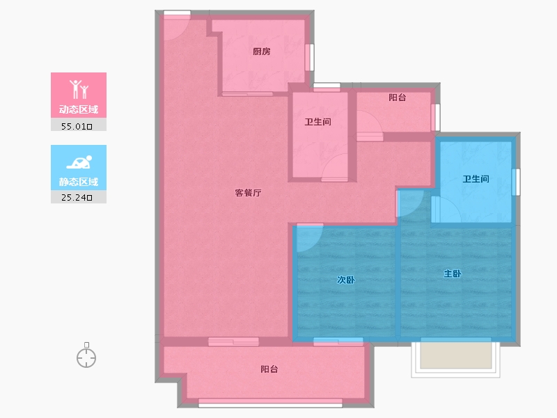 广东省-珠海市-海伦堡玖悦珑湾-71.20-户型库-动静分区