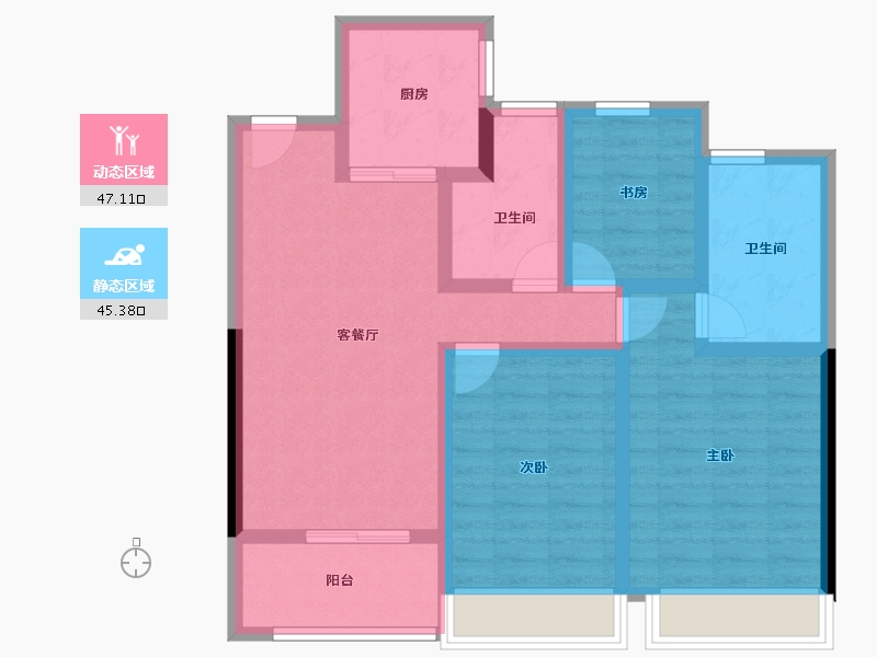 浙江省-舟山市-绿城凌波秋月-81.14-户型库-动静分区