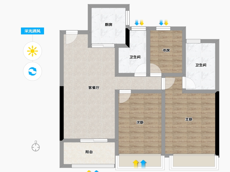 浙江省-舟山市-绿城凌波秋月-81.14-户型库-采光通风