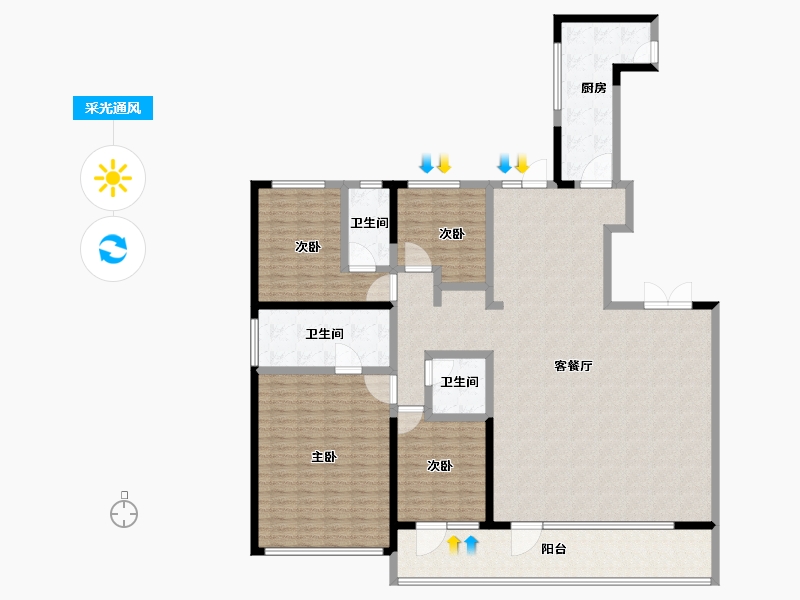 山东省-聊城市-民生·城市玖玺-199.20-户型库-采光通风