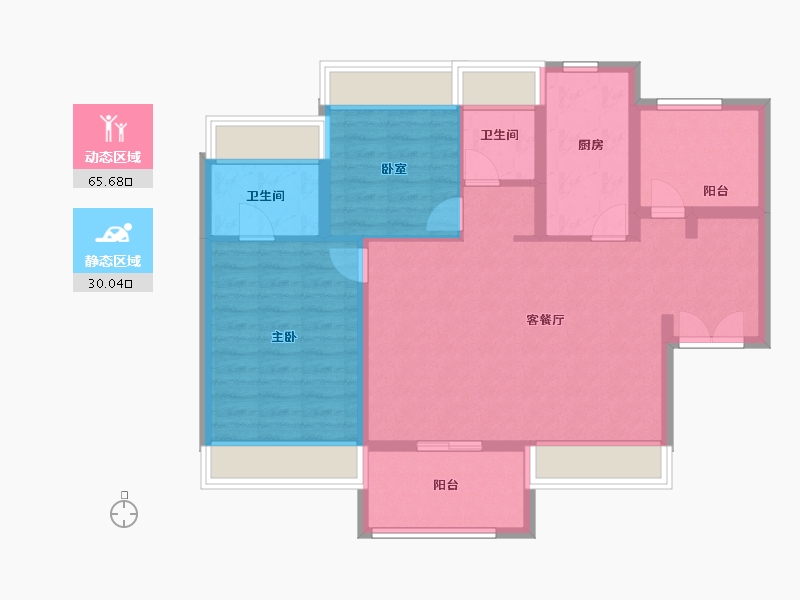 广东省-珠海市-航城·山海荟-85.69-户型库-动静分区