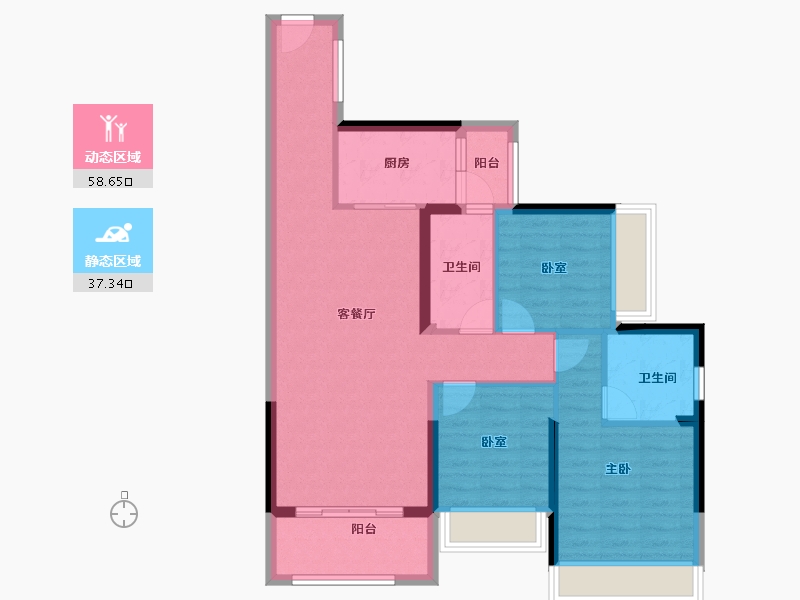 广东省-肇庆市-方凯天悦城-85.57-户型库-动静分区