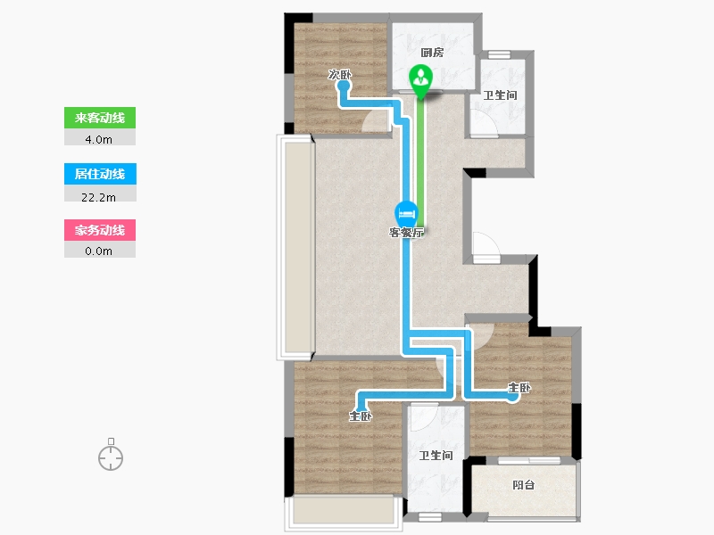 浙江省-杭州市-兴耀湖境观岚湾-83.32-户型库-动静线