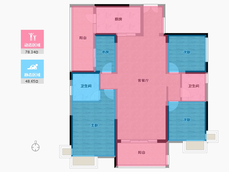 广东省-河源市-江城华府-113.76-户型库-动静分区