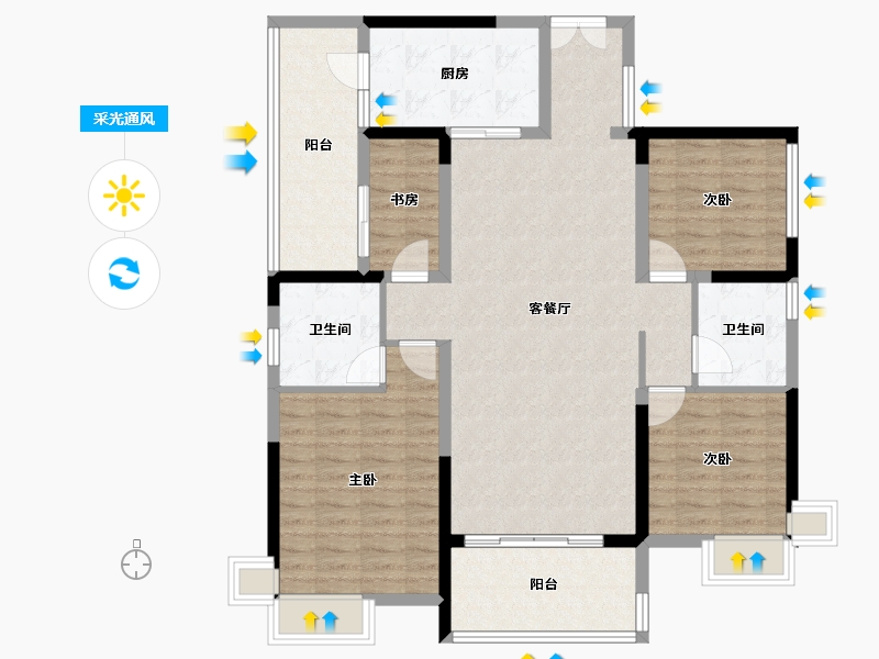 广东省-河源市-江城华府-113.76-户型库-采光通风