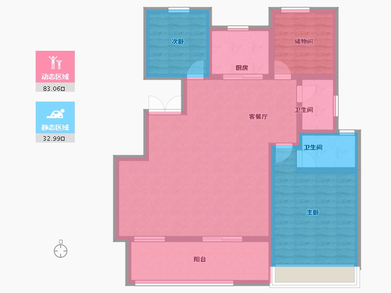 安徽省-芜湖市-拓基鼎元府-104.32-户型库-动静分区